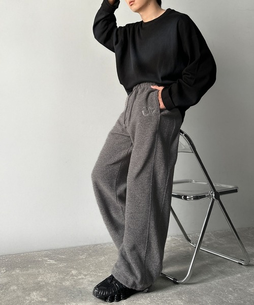 Java（ジャバ）の「《JaVaジャバコラボ》ぬくぬく暖か。裾ドロストロゴ刺繍ミックスフリースパンツ（スウェットパンツ・メンズ・グレー/ベージュ/ブラウン・MEDIUM/SMALL/X-LARGE/LARGE）」の5枚目の写真