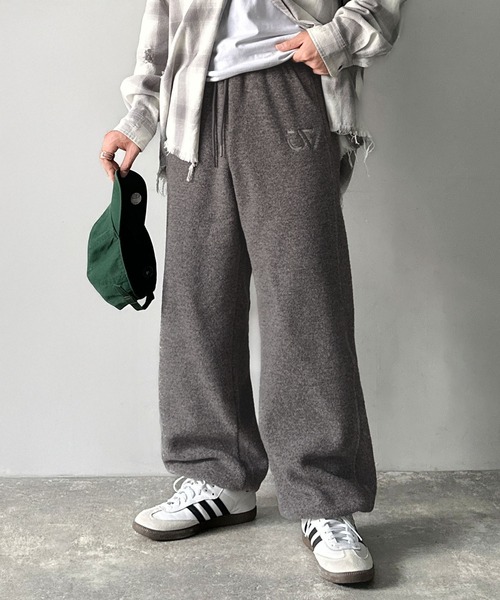 Java（ジャバ）の「《JaVaジャバコラボ》ぬくぬく暖か。裾ドロストロゴ刺繍ミックスフリースパンツ（スウェットパンツ・メンズ・グレー/ベージュ/ブラウン・MEDIUM/SMALL/X-LARGE/LARGE）」の7枚目の写真