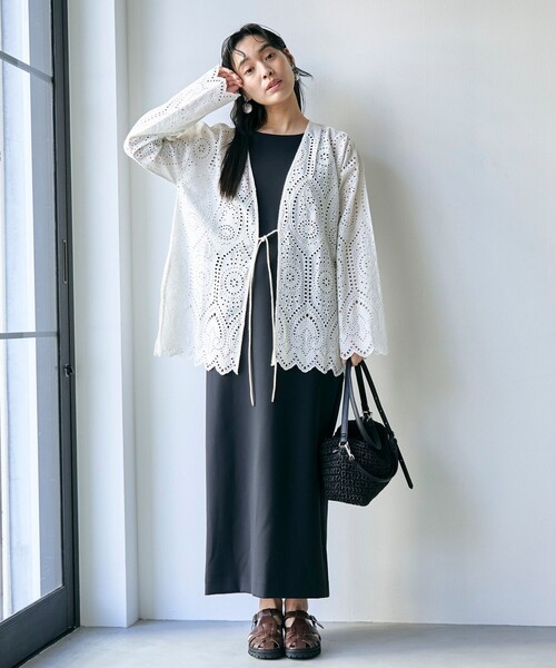 インゲボルグ　グレージュ　レース　ブラウス　カーディガン　　定価50600円 インゲボルグ グレージュ レース ブラウス カーディガン 定価