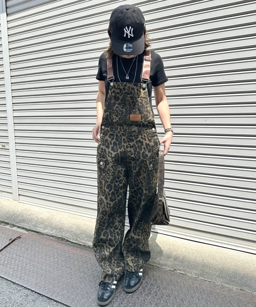 セール】レオパードオーバーシルエットオーバーオール（サロペット