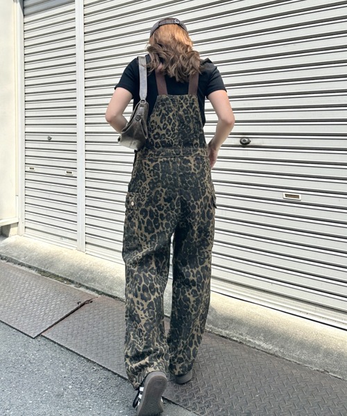 セール】レオパードオーバーシルエットオーバーオール（サロペット