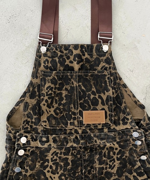 セール】レオパードオーバーシルエットオーバーオール（サロペット