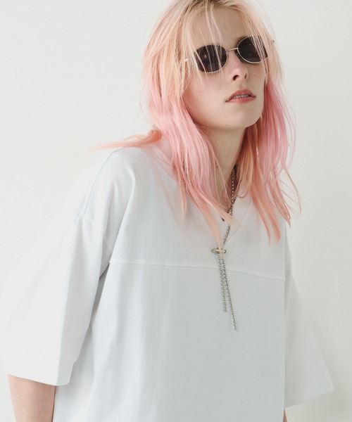 AIVER(アイバー)の「AIVER 30/2ウォッシュ天竺フットボールS/S TEE(Tシャツ/カットソー・メンズ・ホワイト/ナチュラル/ブラック・SMALL/MEDIUM/LARGE)」の6枚目の写真