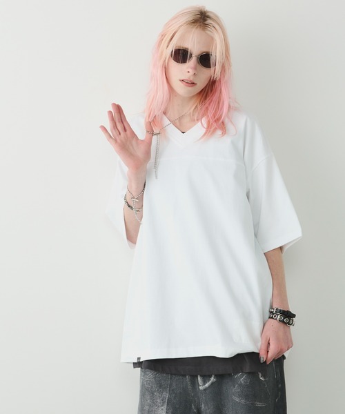 AIVER(アイバー)の「AIVER 30/2ウォッシュ天竺フットボールS/S TEE(Tシャツ/カットソー・メンズ・ホワイト/ナチュラル/ブラック・SMALL/MEDIUM/LARGE)」の7枚目の写真