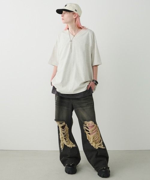 AIVER(アイバー)の「AIVER 30/2ウォッシュ天竺フットボールS/S TEE(Tシャツ/カットソー・メンズ・ホワイト/ナチュラル/ブラック・SMALL/MEDIUM/LARGE)」の13枚目の写真