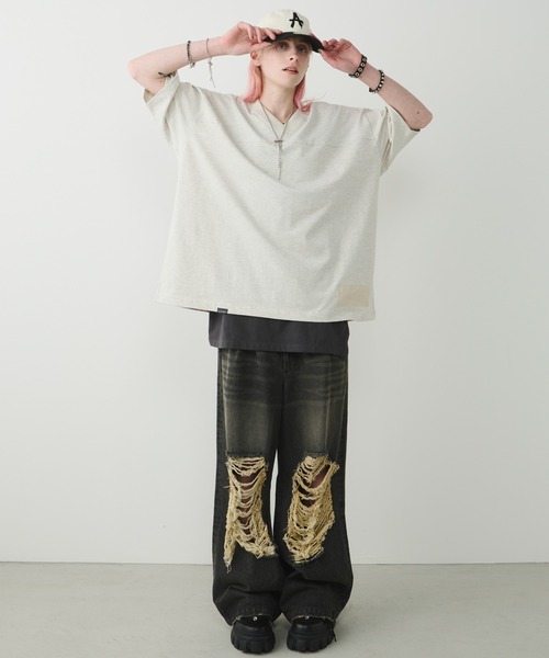AIVER(アイバー)の「AIVER 30/2ウォッシュ天竺フットボールS/S TEE(Tシャツ/カットソー・メンズ・ホワイト/ナチュラル/ブラック・SMALL/MEDIUM/LARGE)」の12枚目の写真