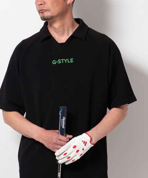 BAYBLO(ベイブロ)の「(SA) ドライ ジャガード 襟付き 半袖 Tシャツ(Tシャツ/カットソー・メンズ・ブラック/ホワイト/チャコールグレー/ネイビー・M/L/LL)」の3枚目の写真