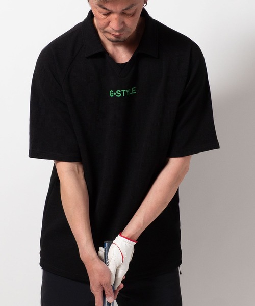 BAYBLO(ベイブロ)の「(SA) ドライ ジャガード 襟付き 半袖 Tシャツ(Tシャツ/カットソー・メンズ・ブラック/ホワイト/チャコールグレー/ネイビー・M/L/LL)」の5枚目の写真