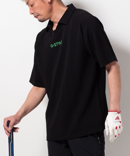 BAYBLO(ベイブロ)の「(SA) ドライ ジャガード 襟付き 半袖 Tシャツ(Tシャツ/カットソー・メンズ・ブラック/ホワイト/チャコールグレー/ネイビー・M/L/LL)」の6枚目の写真