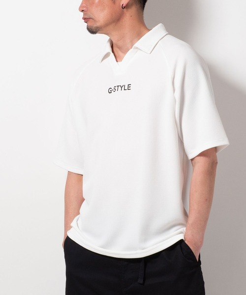 BAYBLO(ベイブロ)の「(SA) ドライ ジャガード 襟付き 半袖 Tシャツ(Tシャツ/カットソー・メンズ・ブラック/ホワイト/チャコールグレー/ネイビー・M/L/LL)」の11枚目の写真