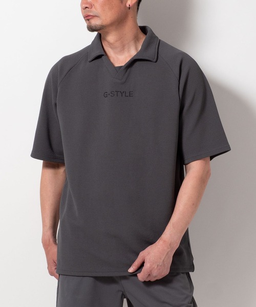 BAYBLO(ベイブロ)の「(SA) ドライ ジャガード 襟付き 半袖 Tシャツ(Tシャツ/カットソー・メンズ・ブラック/ホワイト/チャコールグレー/ネイビー・M/L/LL)」の20枚目の写真