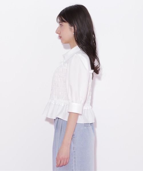 JILL by JILL STUART(ジルバイジルスチュアート)の「◇ビスチェ風シャーリングブラウス(シャツ/ブラウス・レディース・ホワイト/ピンク・FREE)」の16枚目の写真