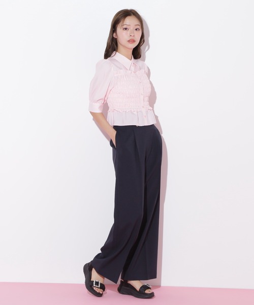 JILL by JILL STUART(ジルバイジルスチュアート)の「◇ビスチェ風シャーリングブラウス(シャツ/ブラウス・レディース・ホワイト/ピンク・FREE)」の22枚目の写真