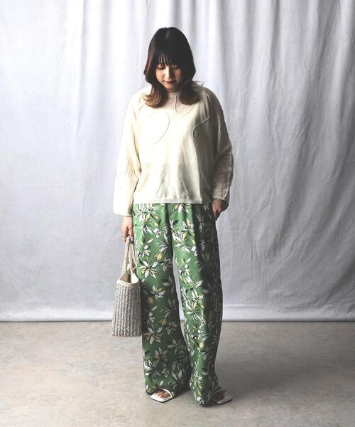 Right-on(ライトオン)の「HONEYSUCKLE ROSE(ハニーサックルローズ)【レディース】柄イージーパンツ(その他パンツ・レディース・ライトベージュ/ブラック/グリーン・M/L)」の11枚目の写真