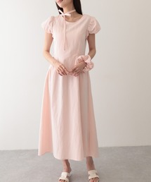 パフスリーブ」に該当するワンピース（ピンク/桃色系）ファッション