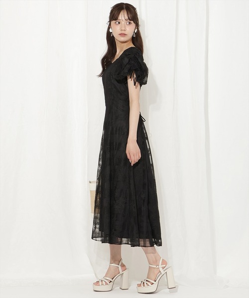 WILL SELECTION レース　ワンピース　黒 刺繍フラワーレースワンピース（ワンピース）｜WILLSELECTION