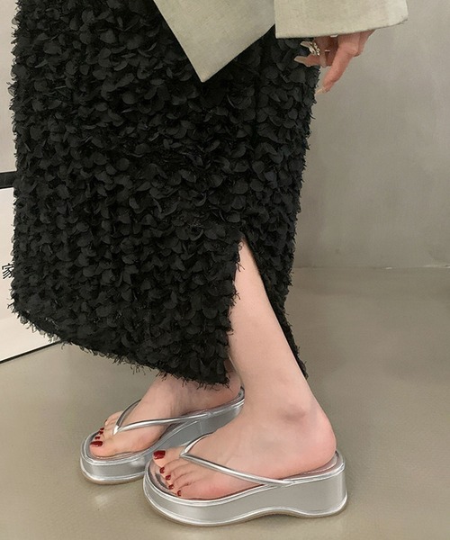 Kuroba(クロバ)の「厚底ビーチサンダル(サンダル・レディース・シルバー/グリーン/ブラック/ホワイト・23cm/23.5cm/24cm/24.5cm)」の9枚目の写真