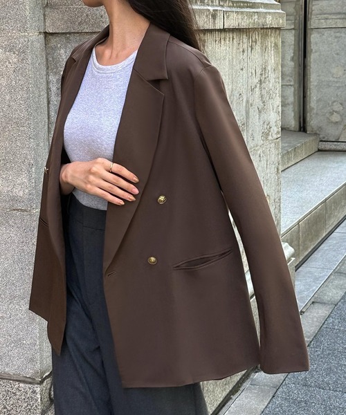 JACKET 001 テーラードジャケット ブラウン oversized jacket（テーラードジャケット）｜CODE A（コードエー
