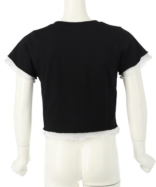 ANAP kids（アナップキッズ）の「裾メローリボンTシャツトップス（Tシャツ/カットソー・キッズ・ホワイト/ライトピンク/ブラック・130cm/120cm/110cm）」の4枚目の写真