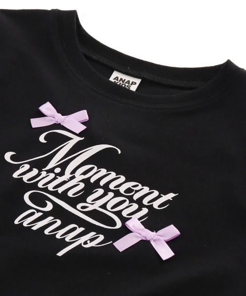 ANAP kids（アナップキッズ）の「裾メローリボンTシャツトップス（Tシャツ/カットソー・キッズ・ホワイト/ライトピンク/ブラック・130cm/120cm/110cm）」の5枚目の写真