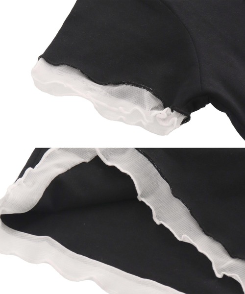 ANAP kids（アナップキッズ）の「裾メローリボンTシャツトップス（Tシャツ/カットソー・キッズ・ホワイト/ライトピンク/ブラック・130cm/120cm/110cm）」の6枚目の写真