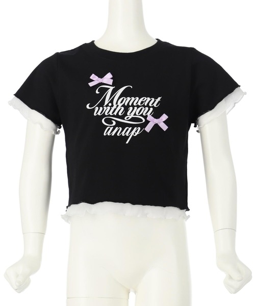 ANAP kids（アナップキッズ）の「裾メローリボンTシャツトップス（Tシャツ/カットソー・キッズ・ホワイト/ライトピンク/ブラック・130cm/120cm/110cm）」の8枚目の写真