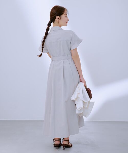 COHINA(コヒナ)の「ストライプカシュクールタックワンピース 【低身長・小柄女性】(ワンピース・レディース・グリーン/グレー/ブルー・SHORT/REGULAR)」の11枚目の写真