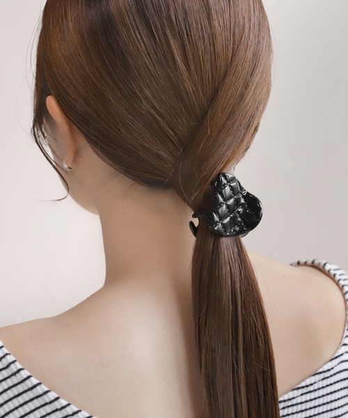 フランス製キルティング風ミニバンス（バレッタ/ヘアクリップ