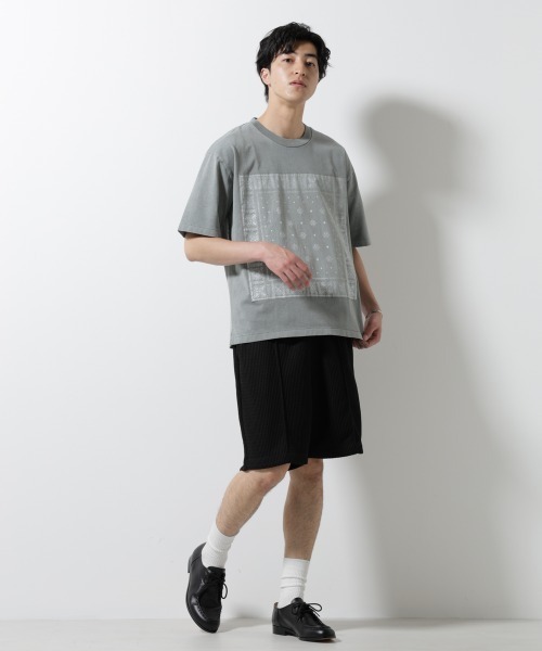 NANO universe(ナノユニバース)の「ピグメントクラフトTシャツ 半袖(Tシャツ/カットソー・メンズ・ライトグレー/スミクロ/カーキ・M/L)」の8枚目の写真