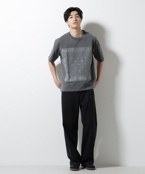 NANO universe(ナノユニバース)の「ピグメントクラフトTシャツ 半袖(Tシャツ/カットソー・メンズ・ライトグレー/スミクロ/カーキ・M/L)」の22枚目の写真