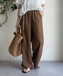 ゴルティエオムobjet44ワイドパンツ茶系ストライプ美品 パンツ（ブラウン/茶色系・ストライプ柄）ファッション通販