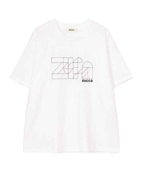 ZUCCa（ズッカ）の「ジオメトリック刺繍T / Tシャツ / S（Tシャツ/カットソー・レディース・ブラック/ホワイト・M size）」の2枚目の写真