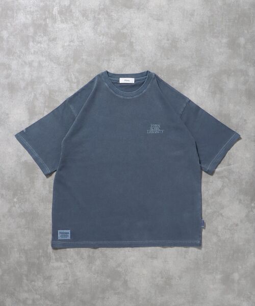 FFEIN（フェイン）の「【FFEIN（フェイン）】フェード刺繍Tシャツ /  Tシャツ 短丈 クルーネック 半袖 ピグメント加工 セットアップ（Tシャツ/カットソー・メンズ・ブラック/ネイビー/ブラウン・LARGE/MEDIUM/SMALL）」の3枚目の写真