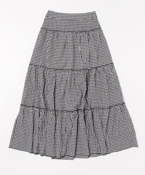 L LABEL（エルラベル）の「ロングティアードスカート（スカート・レディース・ブラック×ホワイト/ホワイト/ブラック・SMALL/MEDIUM）」の10枚目の写真