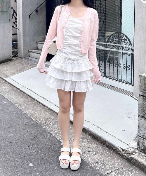 INGNI（イング）の「コットンレースドロストフリルミニキャミ