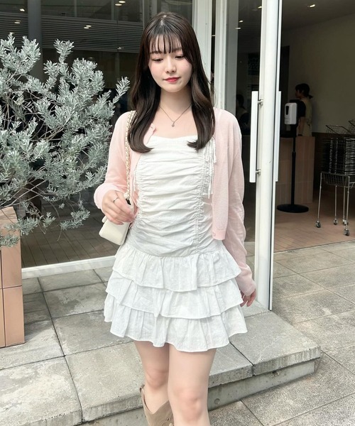 INGNI（イング）の「コットンレースドロストフリルミニキャミワンピース（ワンピース・レディース・オフホワイト/ブルー/ブラック・M）」の16枚目の写真