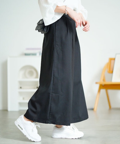 GOLDJAPAN（ゴールドジャパン）の「コットンタックワイドパンツ【大きいサイズ対応】（その他パンツ・レディース・ブラック/ブルー/ベージュ・LL/3L/4L）」の2枚目の写真