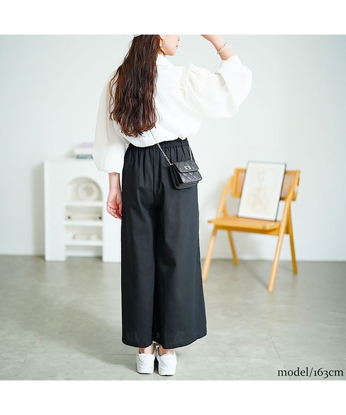 GOLDJAPAN（ゴールドジャパン）の「コットンタックワイドパンツ【大きいサイズ対応】（その他パンツ・レディース・ブラック/ブルー/ベージュ・LL/3L/4L）」の12枚目の写真