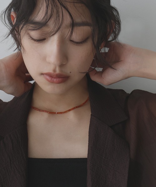 hellam(へラム)の「カラービーズチョーカー(ネックレス・レディース・レッド/グリーン・FREE)」の4枚目の写真