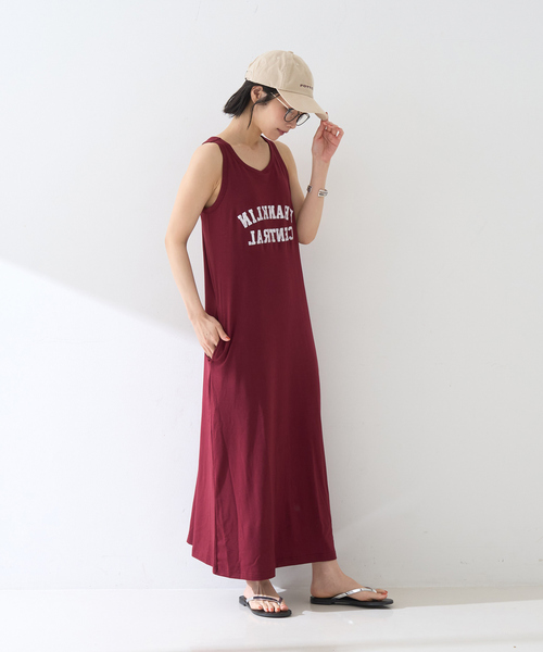 Rouge vif(ルージュヴィフ)の「【ST.JOHNS 3RD CLUB/セントジョンズサードクラブ】パット付ロゴタンクワンピース(ワンピース・レディース・ネイビー/ボルドー・フリー)」の6枚目の写真