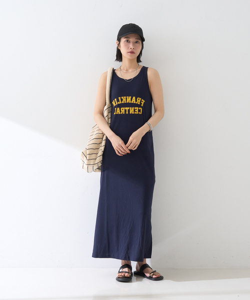Rouge vif(ルージュヴィフ)の「【ST.JOHNS 3RD CLUB/セントジョンズサードクラブ】パット付ロゴタンクワンピース(ワンピース・レディース・ネイビー/ボルドー・フリー)」の4枚目の写真