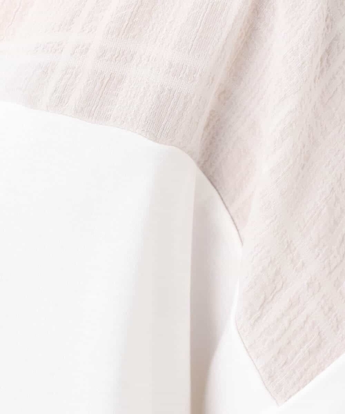 MK MICHEL KLEIN（エムケーミッシェルクラン）の「シアーチェック切替えカットソー/洗える（Tシャツ/カットソー・レディース・アイボリー/グレー・38）」の22枚目の写真