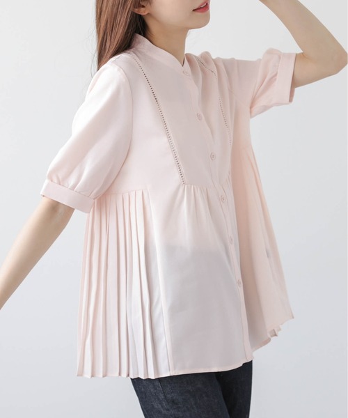muguet ペプラムブラウス　ピンク 完売 muguet ミュゲ ripple sheer peplum blouse - メルカリ