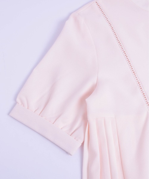 muguet ペプラムブラウス　ピンク muguet sheer tulle peplum blouse ペプラム - メルカリ