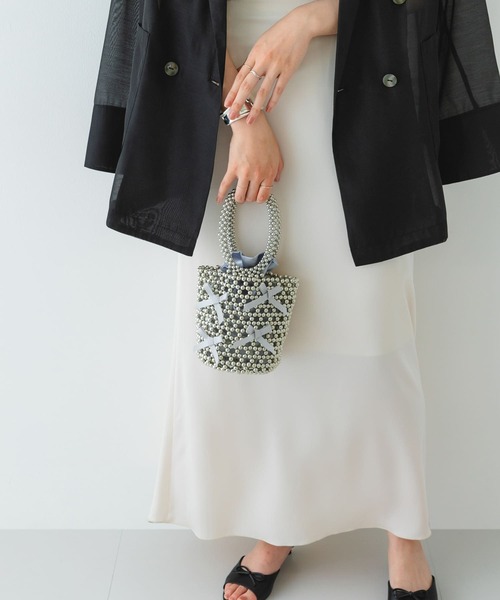 RODE SKO（ロデスコ）の「リボンビーズバッグ（ハンドバッグ・レディース・ブラック/グレー・ONE）」の10枚目の写真