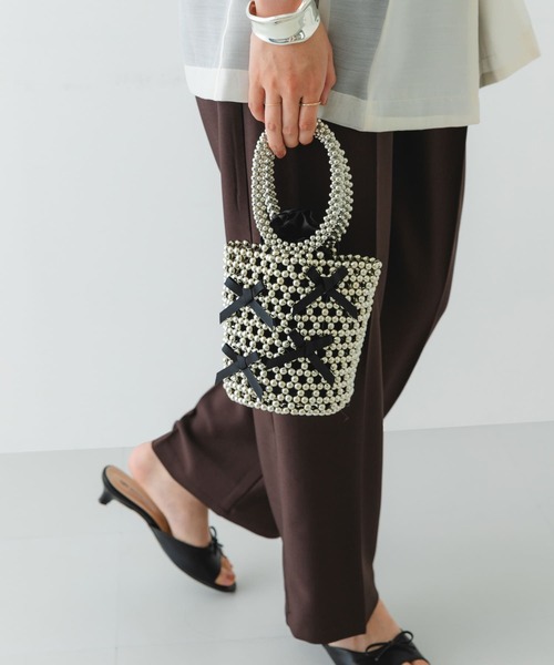 RODE SKO（ロデスコ）の「リボンビーズバッグ（ハンドバッグ・レディース・ブラック/グレー・ONE）」の20枚目の写真