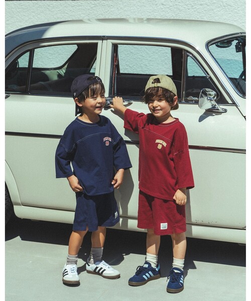 BEAMS mini（ビームスミニ）の「ワイド 天竺 セットアップ 2025FW（90～150cm）（サロペット/オーバーオール・キッズ・ワイン/ネイビー/ブラウン系その他4・100/90/120/110/150/140/130）」の4枚目の写真