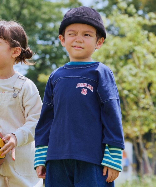 BEAMS mini（ビームスミニ）の「ワイド 天竺 セットアップ 2025FW（90～150cm）（サロペット/オーバーオール・キッズ・ワイン/ネイビー/ブラウン系その他4・100/90/120/110/150/140/130）」の8枚目の写真