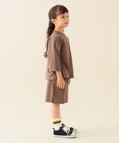 BEAMS mini（ビームスミニ）の「ワイド 天竺 セットアップ 2025FW（90～150cm）（サロペット/オーバーオール・キッズ・ワイン/ネイビー/ブラウン系その他4・100/90/120/110/150/140/130）」の15枚目の写真