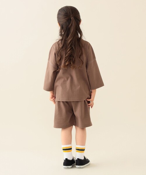BEAMS mini（ビームスミニ）の「ワイド 天竺 セットアップ 2025FW（90～150cm）（サロペット/オーバーオール・キッズ・ワイン/ネイビー/ブラウン系その他4・100/90/120/110/150/140/130）」の16枚目の写真